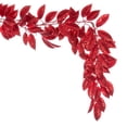 thumbnail image 4 of Vickerman 6' Red Artificial Gardenia Glitter Garland., 4 of 5