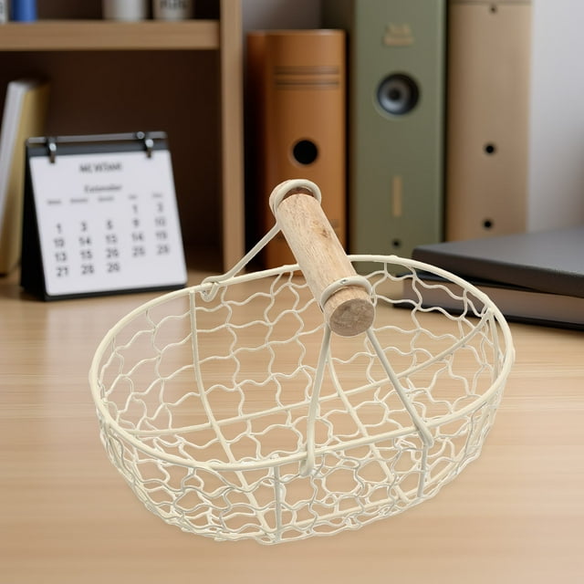 KAKOWELY 1Ud Fruit Container De Hierro Beige Ideal Para Y Verduras En Cocina