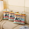 thumbnail image 3 of Happy Camping Pillow Covers,Camper Throw Pillow Covers for Travel Trailers,RV Camping Car Accent Pillow Cases,Retro Wood Planks Rustic Farmhouse Style Cushion Covers Teal Red 16x16 inch set of 2, 3 of 5