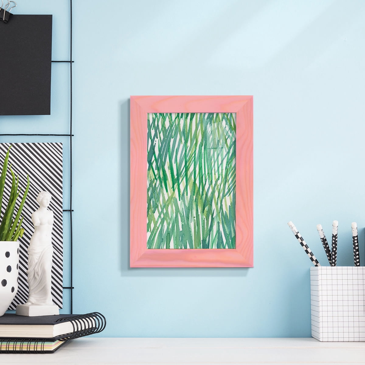Just Grass I - Framed Print w/glass - Sunset Pink