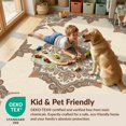 thumbnail image 4 of Design&I 2'x3' Washable Accent Rug Vintage Distressed Scroll Border Solid Minimalist Beige Boho Refined Structured for Kitchen, Pet Station, Friendly & Non-Slip Built-In Grip, 4 of 7