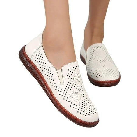 

HIBRO Fashion Womens Breathable Lace Up Shoes Flats Casual Shoes