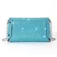 thumbnail image 4 of Bolso de mano con sobre de diamantes de imitación, Bolso de noche con purpurina y cadena, Bolso de fiesta para mujer (azul), 4 of 6