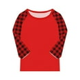 thumbnail image 6 of ZACPNCV Girls 3/4 Sleeve Striped T-Shirts Boys Colorblock Casual Loose Basic Crew Neck Summer Tops for Kids Red 7-8 Years, 6 of 8