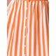 thumbnail image 5 of Falda Midi A-Line de Rayas para Mujer INSPIRE CHIC con Cintura Alta Elástica y Cierre de Botón en Color Naranja, 5 of 6
