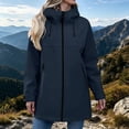 thumbnail image 5 of zejinsd Long Coat for Women Warm Windproof Autumn Winter Outerwear Stylish Stand Collar Hooded Jacket Solid Color Relaxed Fit Mid-Length Coat, 5 of 8