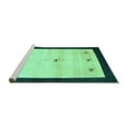 thumbnail image 2 of Ahgly Company Machine Washable Indoor Rectangle Solid Turquoise Blue Modern Area Rugs, 7' x 10', 2 of 4