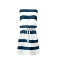 thumbnail image 4 of Xqxayjr Summer Short Mini T Shirt Sundresses for Women Under $10 Plus Size Strapless Bandeau V Neck Party Dresses Striped Drawstring Cute Spring Dresses, 4 of 5
