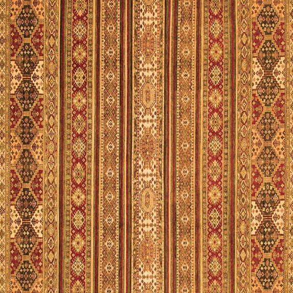 Ahgly Company Indoor Square Oriental Orange Modern Area Rugs, 6' Square