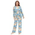 thumbnail image 2 of Matching Pajamas for Couples Corgi Cartoon His and Hers Pajamas Sets Soft Long Sleeve Sleepwea, 2 of 8