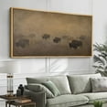 thumbnail image 4 of IDEA4WALL Extra Large Framed Canvas Print Wall Art Bison Herd Fine Art Moody Landscape with Buffalo Silhouettes in Mist Wall Decor Oversized Artwork for Living Room - 60"x30", 4 of 5
