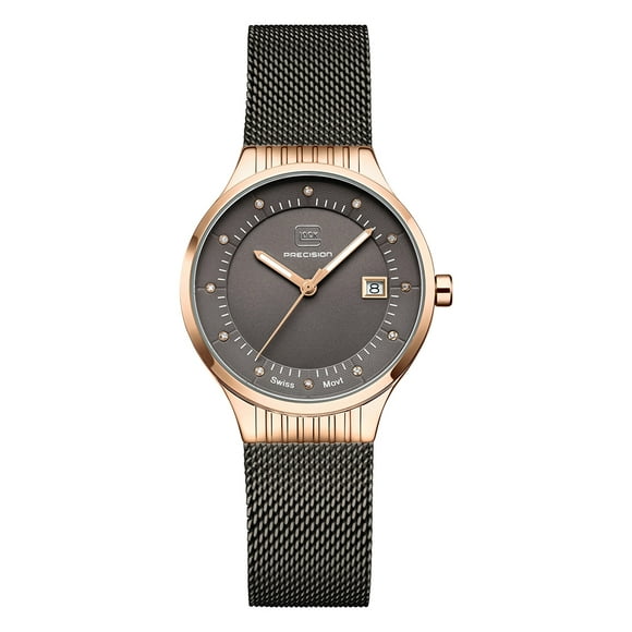 Reloj Glock Precision con caja de acero dorado rosa de 35 mm para hombre