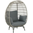thumbnail image 4 of SAFAVIEH Emmett Outdoor Patio Egg Chair, Grey, 4 of 12