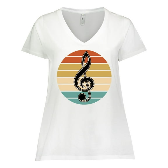 Inktastic Music Treble Clef Marching Band Women's Plus Size V-Neck T-Shirt