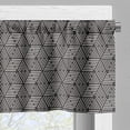 thumbnail image 5 of Ambesonne Modern Valance & Curtain, Abstract Lines Grid Ornate, 55"x24", Charcoal Grey and Pale Tan, 5 of 7