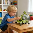 thumbnail image 5 of Steel Power Transformable Engineering Vehicle with Long Crane Liftable Excavator Model for Creative Construction Play, 5 of 6