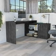 thumbnail image 2 of Desti L-Shaped Office Desk - 59.64" Wide Corner Workspace, Smokey Oak & Gray, Particle Board, 2 Shelves & Cabinet, Home Office, Colombia Made, 2 of 7