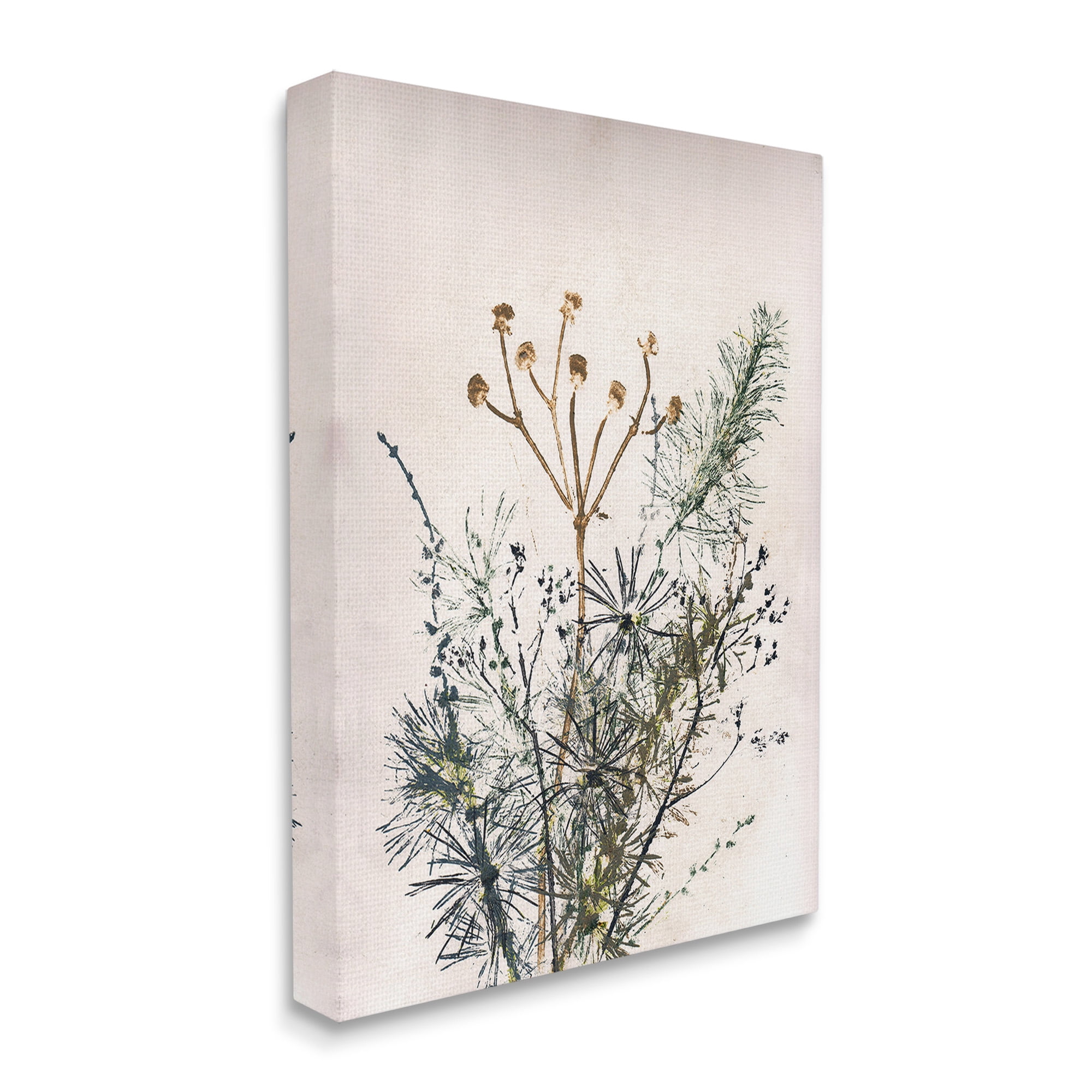 Stupell Industries Pine Needles Impression Botanical & Floral Painting Gallery Wrapped Canvas Art Print Wall Art, 24 x 30
