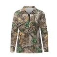 thumbnail image 3 of Uorisanigo Camo Forest Womens Golf Shirt Casual Long Sleeve Moisture Wicking Casual Tennis Activewear Comfortable Quarter Zip Pullover for Workout Sports, 3 of 7