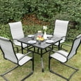 thumbnail image 6 of Nuu Garden Patio Chairs Set of 4, Outdoor Padded Textilene Patio Dining Chairs, Breathable Spring Motion Textile High Back Outdoor Dining Chairs, Gray, 6 of 9