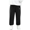 thumbnail image 3 of Piuwrlz Teen Boys Black Sweatpants Cotton Jogger Pants Relaxed Fit Pant Black Size 11 Years, 3 of 7