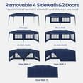 thumbnail image 5 of ECOLINEAR SHADES 10x20 Pop Up Canopy Tent, Thicken Frame Commercial Heavy Duty Tent, 6 Sidewalls 12 Stakes & 6 Ropes, Outdoor Canopies For Events, Parties, Navy Blue, 5 of 10