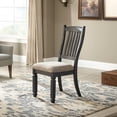 thumbnail image 2 of Signature Design by Ashley Tyler Creek Slat Back Dining Chairs Set of 2, Black and Grayish Brown Two-Tone Solid Wood with Cushioned Seats, 2 of 7