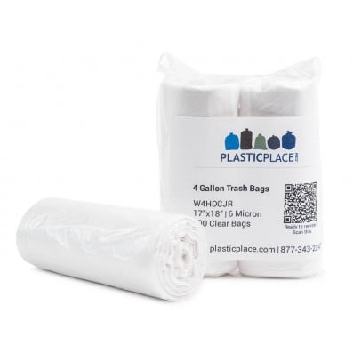 Plasticplace 4 Gallon Trash Bags Clear Pack Of 100