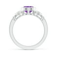 thumbnail image 2 of ANGARA Natural Vintage Style Bezel-Set 1.6 ct Amethyst Ring with Diamonds in 14K White Gold for Women (Size-9x7mm) | February Birthstone, Anniversary, Jewelry Gift for Women | Natural Amethyst Ring, 2 of 8