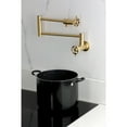 thumbnail image 4 of Kingston Brass KS4107RKX Webb Wall Mount Pot Filler Faucet with Knurled Handle, Brushed Brass, 4 of 7