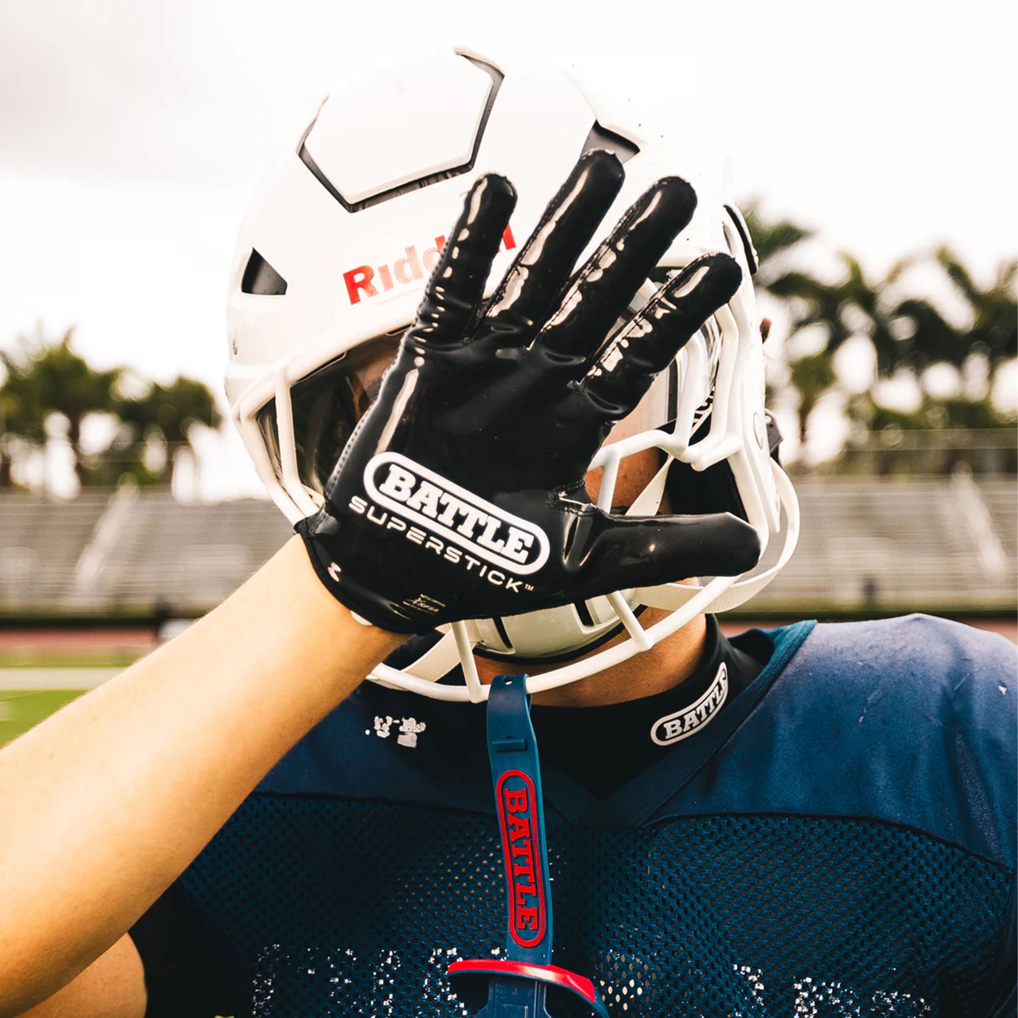 Battle Sports Adult Doom Speed Receiver Football Glove - Navy - Large