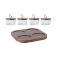 thumbnail image 1 of veasfak Bocal de Rangement Alimentaire en Verre Plateau de Service Divisé pour Salon Mariage Bonbons 4 Compartiments, 1 of 8
