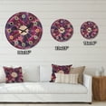 thumbnail image 4 of Designart 'Purple Orchid blossom colorful pattern' Mid-Century Modern Wood Wall Clock, 4 of 5