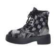 thumbnail image 2 of BRGZLK Cowboy Boots for Women Round Toe Chunky Heel Plaid Lace Up Punk Motorcycle Western Style Side Zip Comfort Ankle Booties Daily Winter 2026 Black 39, 2 of 9
