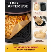 Katbite Disposable Air Fryer Liners, 8 In Square Non-Stick Unbleached Parchment Paper, 130 Count, Fits 5-8 Qt Basket, Easy Cleanup
