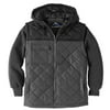 Climate Concepts Boys Lightweight Quilted Jacket W/Fleece Sleeve and Hood
