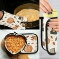 thumbnail image 5 of Yayeee Oven Mitts and Pot Holder Set of 2 Heat Resistant Kitchen Gloves Baking Hot Pad, Beige Fall Leaves, 5 of 5