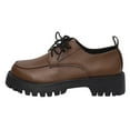thumbnail image 5 of Pandaie Oxford Shoes for Women Comfortable Lace up Platform Casual Loafers Non Slip Office Business Dress Work Shoes Brown 8.5, 5 of 7