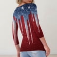 thumbnail image 3 of Iaqnaocc 4th Of July Tops for Women Trendy Ribbed 3/4 Sleeve American Flag Striped Independence Day Tees Slim Fit Trendy Round Neck 2026 Summer Retro Tunic Tops Deep Red XXL, 3 of 3