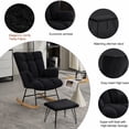 thumbnail image 4 of Toytexx Teddy Fabric Rocking Chair with Ottoman, Upholstered High Back Accent Chair with Solid Wood Base and Metal Frame, 4 of 6