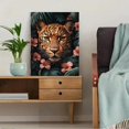 thumbnail image 5 of UXIEQU 2D Flat Leopard Tropical Bath Wall Art, Jungle Monstera Leaves Exotic Animal Print, 15.75x11.81 Inches Home Wall Decor, 5 of 8