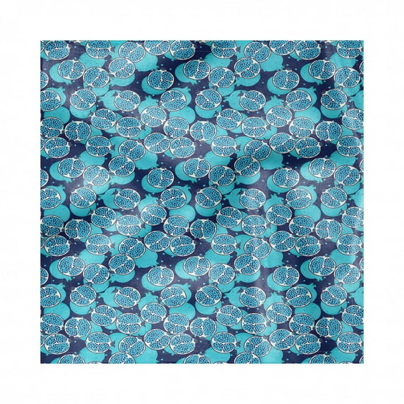 Turquoise Blue Decorative Satin Napkins Set of 4, Abstract Colored Exotic Pomegranate Fruit, Square Fabric Party & Dinner Napkin, 12", Turquoise Sea Blue, by Ambesonne