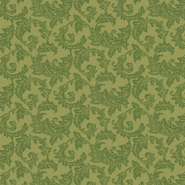 Waverly Inspirations 100 Cotton Duck 54" Damask Fres Green Color
