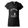 thumbnail image 2 of Wild Bobby, Can't Work Today My Arm Is In A Cast, Fishing, Women Standard V-Neck Tee, Black, Small, 2 of 5