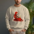 thumbnail image 5 of Men's 330g 100% Cotton Dropped Shoulder Crew Neck Sweatshirt-Red Skeleton, 5 of 15