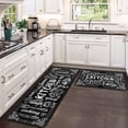 thumbnail image 2 of Black Kitchen Rugs and Mats Non-Slip, Washable, Absorbent Stain Resistant,Durable and Easy to Clean for Kitchen, Laundry, Living Room, Bedroom, Bathroom, Front Door,, 2 of 5