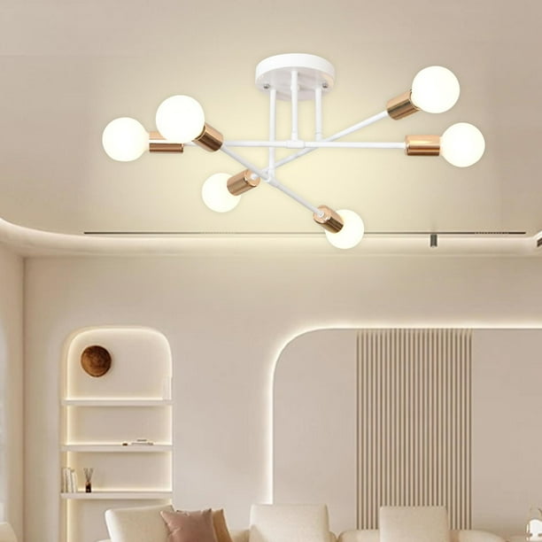 Lámpara de araña nórdica, iluminación de personalidad nórdica, lámpara de techo de arte moderno de 6 luces, iluminación colgante para dormitorio y