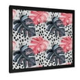 thumbnail image 2 of Designart 'Black and Red Monstera On Rough Brush Strokes I' Tropical Framed Art Print, 2 of 4
