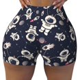 thumbnail image 2 of Honeii Cartoon Spaceship Print Women's Workout Shorts, Gym Shorts for Active Wear, Sports Shorts,Women's Running Shorts,Quick Dry Athletic Shorts-X-Large, 2 of 8