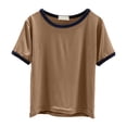 thumbnail image 4 of Kogui Shirts for Girls Short Sleeve Girls' Short Sleeve Summer Tops Casual Crewneck Loose T Shirts Size 12-13 (Khaki,12-13 Years), 4 of 5
